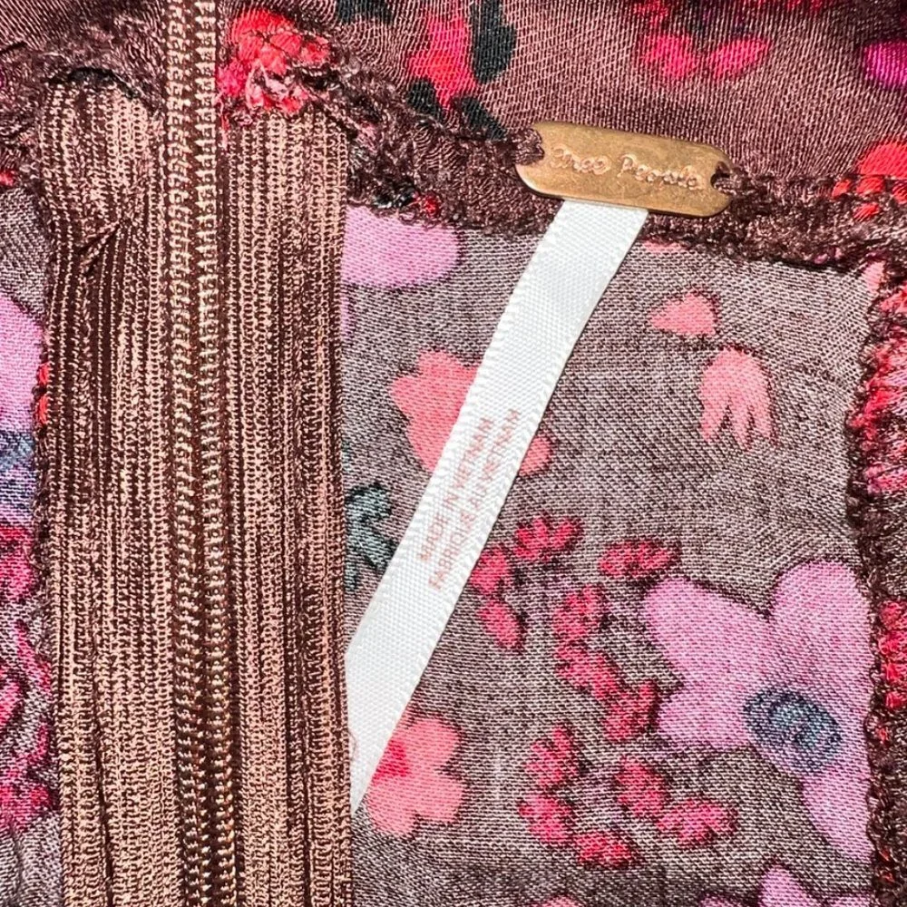 Free People It Takes Two Mini Floral Wrap Dress Size Medium - Picture 4 of 5